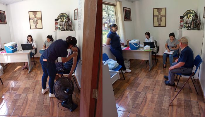 Guaraniaçu - Saúde realiza ação de atualização da Carteirinha de Vacinação na Chácara de Recuperação Paz do Bem